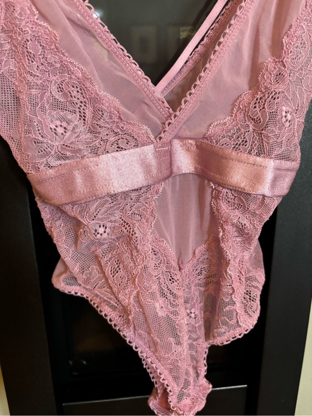 PINK Victoria’s Secret Blush Pink Lace Teddy Bodysuit XS Tag Removed - Picture 2 of 5